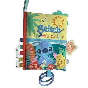 Disney Baby "Stitch Sees Color" Soft Cloth Book Teething Rings Tags